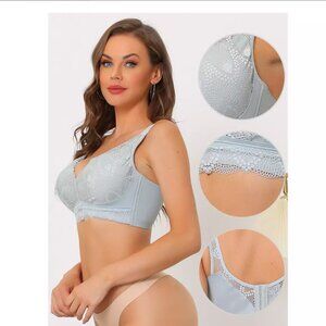 Agnes Orinda Women's Comfortable Soft Push Up Lingerie Embroidery Lace Bralette